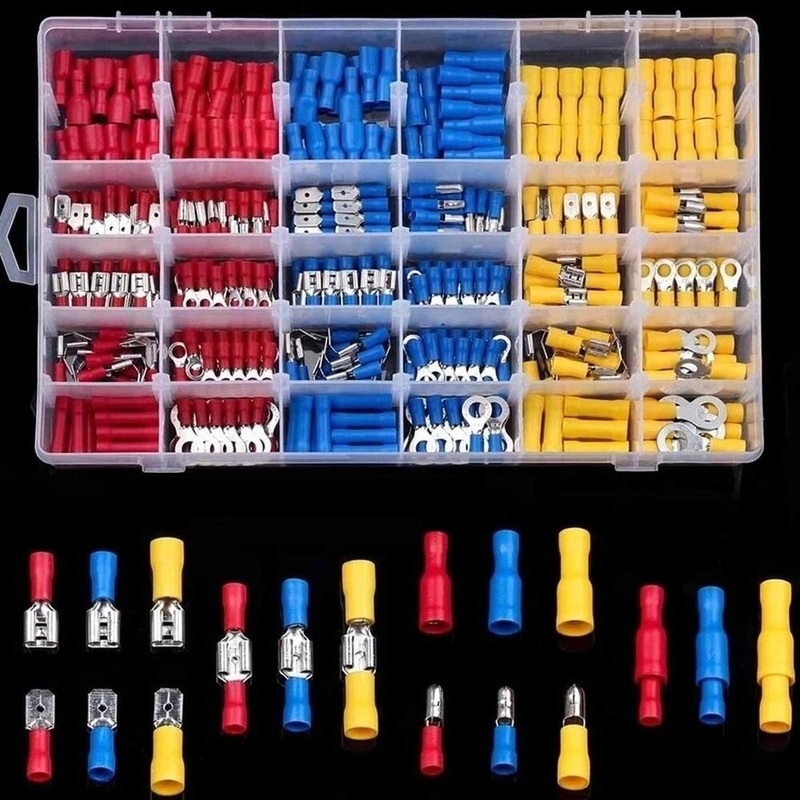 480/300/280Pcs Assorted Spade Terminals Insulated Cable Connector Electrical Wire Crimp Butt Ring Fork Set Ring Lugs Rolled Kit