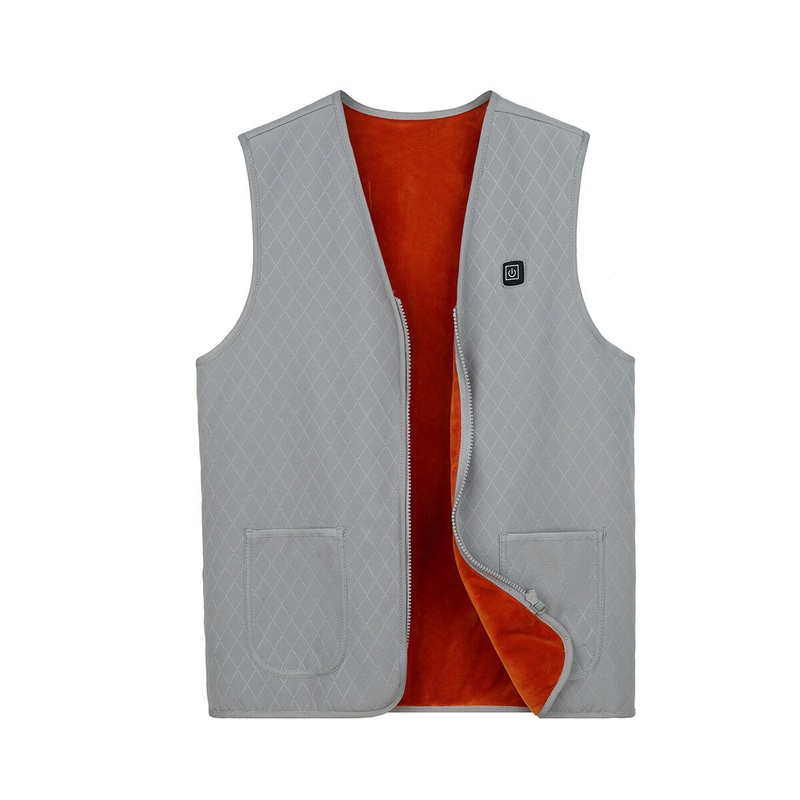 7 Heating Area Electric Heated Vest Jacket USB Thermal Warm Up Pad Body Winter