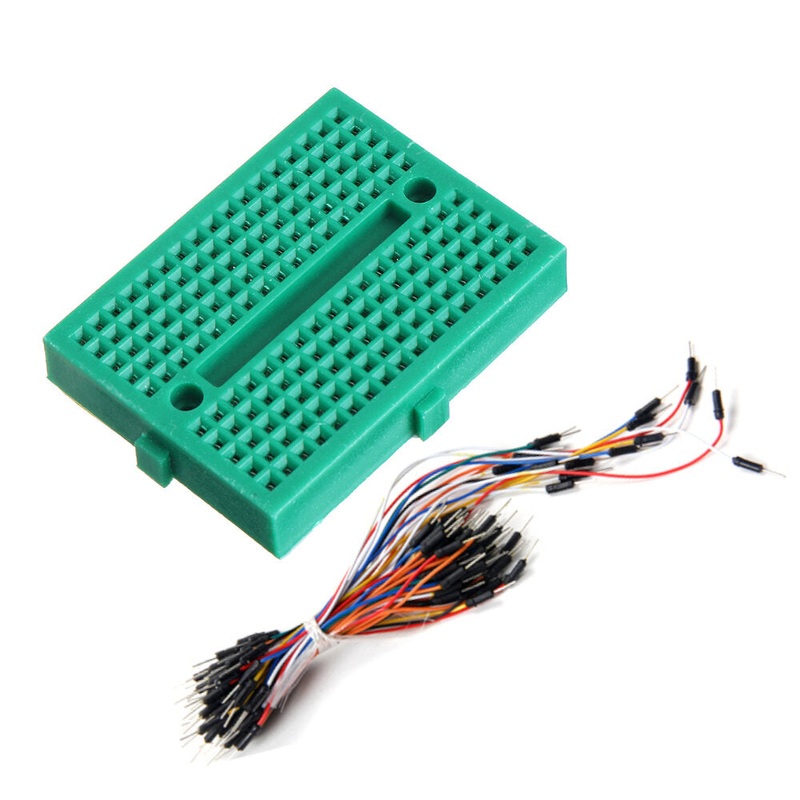Mini Solderless Prototype Breadboard 170 Points with 65pcs Male To Male Jumper Cable Dupont Wires Kit