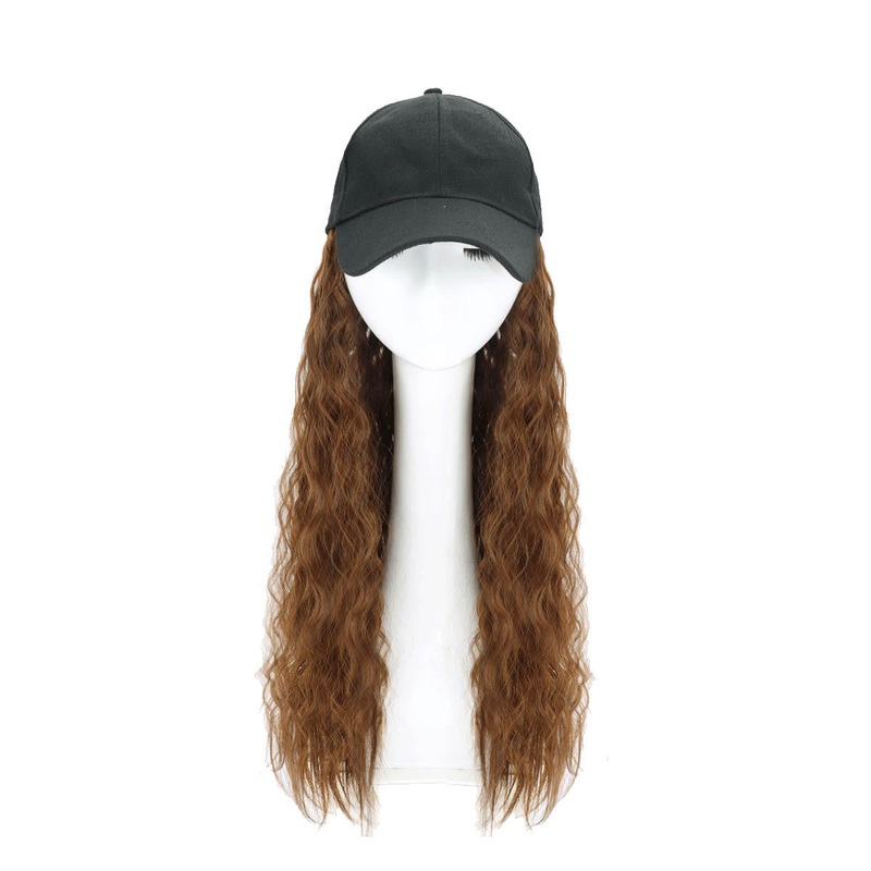 Woman Girl Cap Wig Hat Light Long Wavy Halloween Party Curly  Club Winter