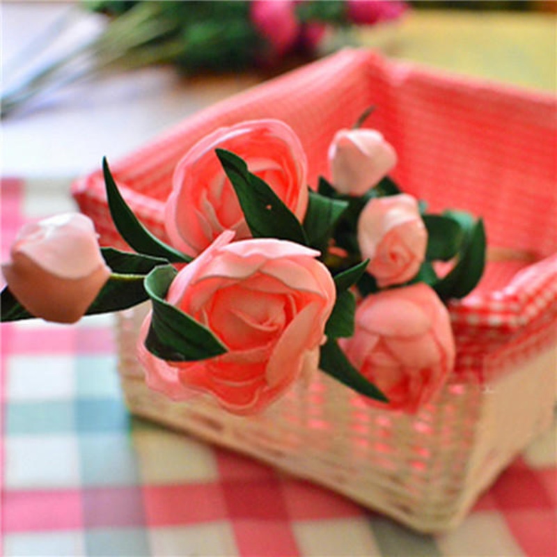 7 Heads Artificial Camellia Handmade Flowers Simulation Camellia Home Decoration