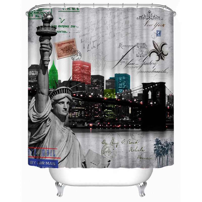 72×72 Creative Inch Completely Polyester Colormix Blood Series Shower Curtains with 12 Rings