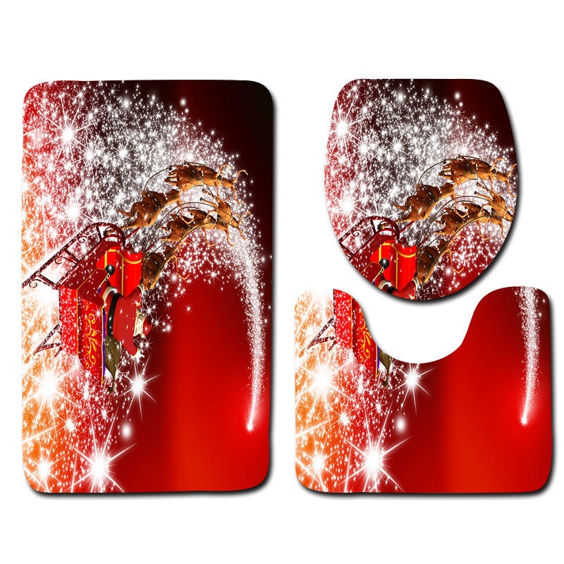 Washable Bathroom Toilet Seat Covers Bathroom Carpet  Anti Slip Bathroom Mat Set Bath Floor Mats