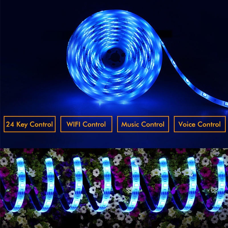 Bakeey5M 10M IP66 5050 RGB WiFi APP Smart LED Strip Light with IR Remote Controller Work With Alexa Google  Christmas Decorations Clearance Christmas Lights
