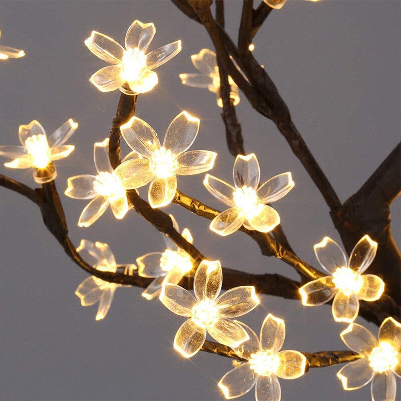 Cherry Blossom Tree Lamp LED Table Lamp Indoor Artificial Decoration Lighted Tree For Bedroom Party Wedding Office