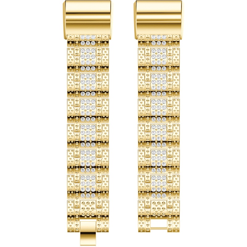 Crystal Watch Band Luxury Alloy Diamante Metal Strap Replacement for Fitbit Charge 2