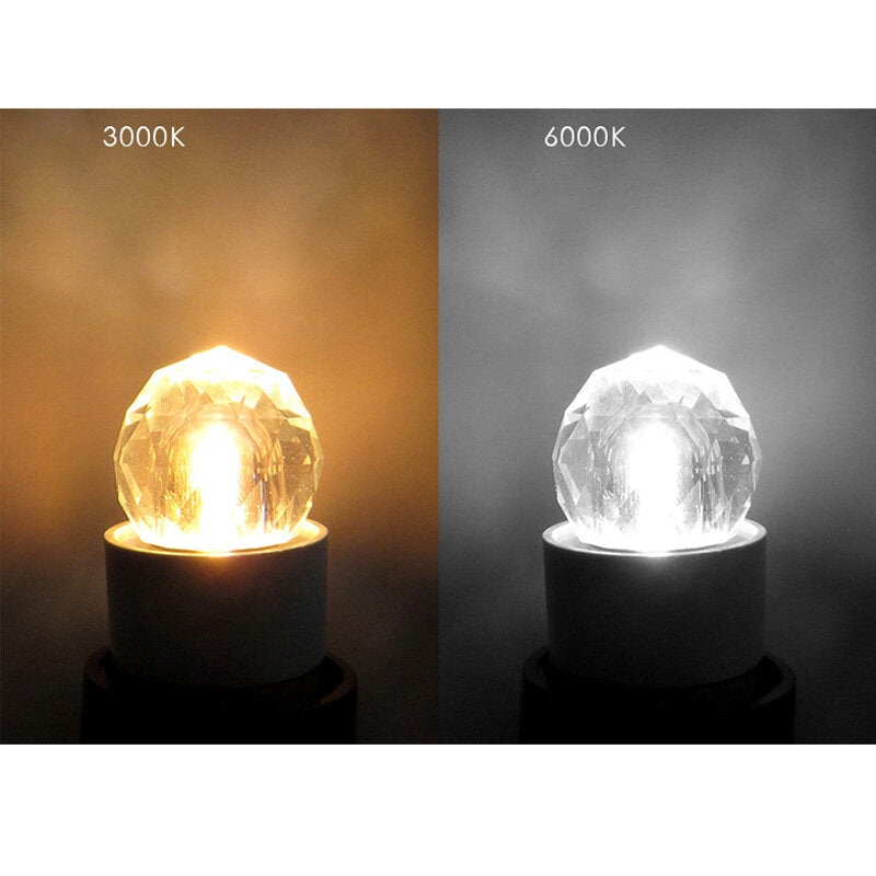 E12 Dimmable Pendant LED Glass Crystal Light Bulb 2 Color COB Replace Halogen Chandelier Pendant Light Lamps