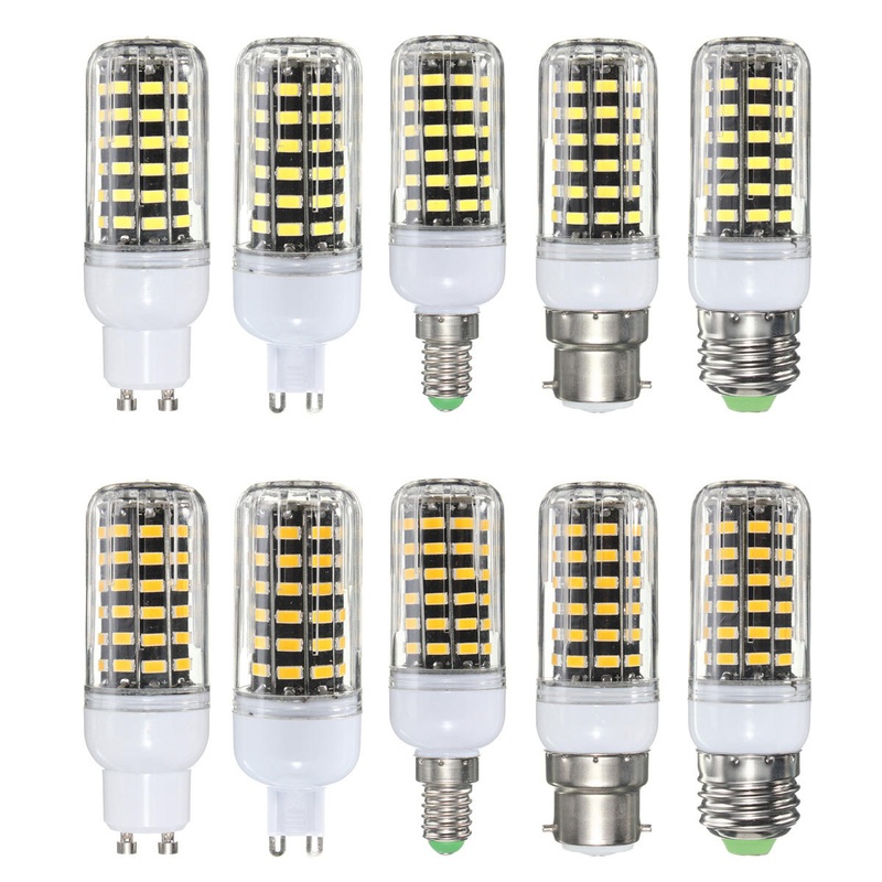 E27 E14 B22 G9 GU10 7W 64 SMD 5733 1000LM  LED Warm White White Cover Corn Bulb AC 110V