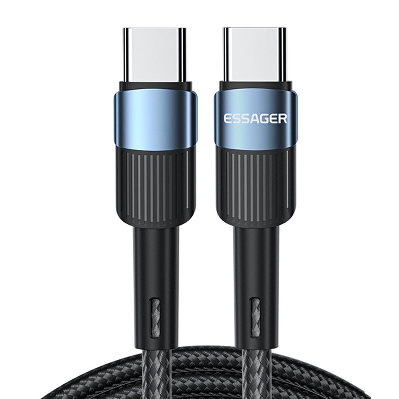 ESSAGER PD60W/100W Type-C to Type-C Cable FCP AFC QC4.0/3.0 Fast Charging Data Transmission TPE Core Line 0.5M/1M/2M Long for Huawei Mate 50 for Xiaomi Mi 11 for Samsung Galaxy Note 20