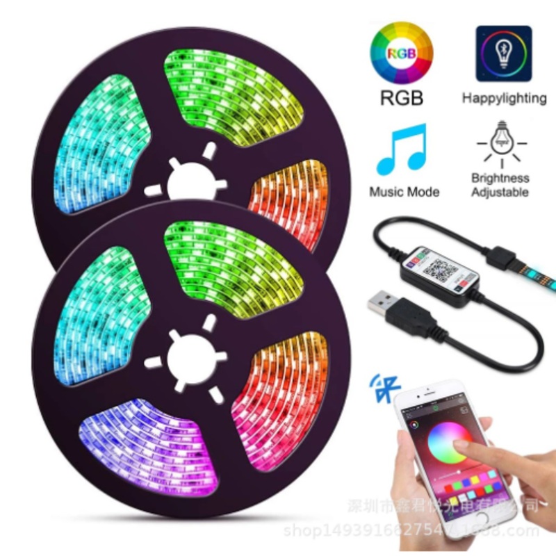 LED Set Light With 5V 5050RGB Colorful TV Background Light with USB Bluetooth Smart Atmosphere Light Strip