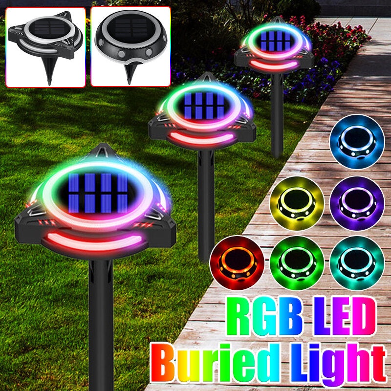 LED Solar Underground Lights Outdoor Waterproof Plastic Garden Decoration Lights Lawn Landscape Lights