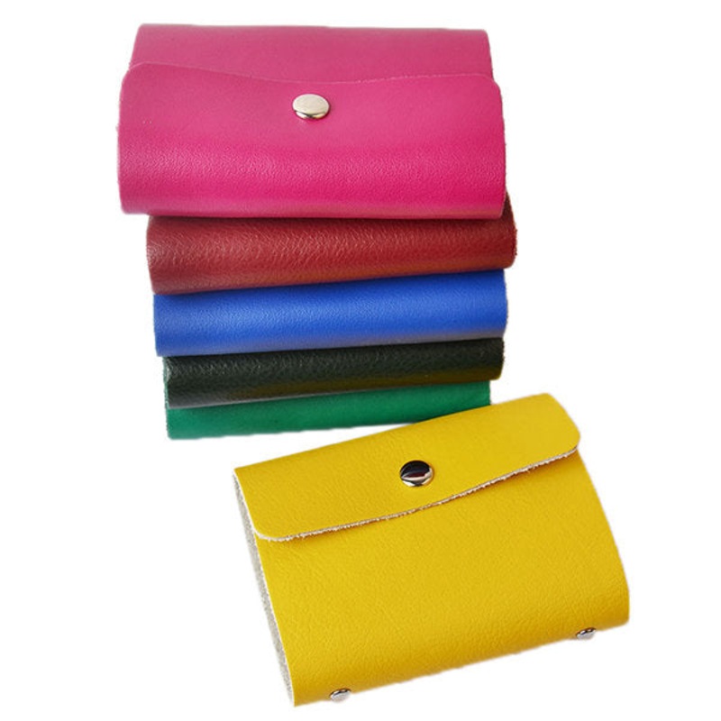 Men Women Genuine Leather Credit Card Holder Multicolor 26 Card Slots Card Holder