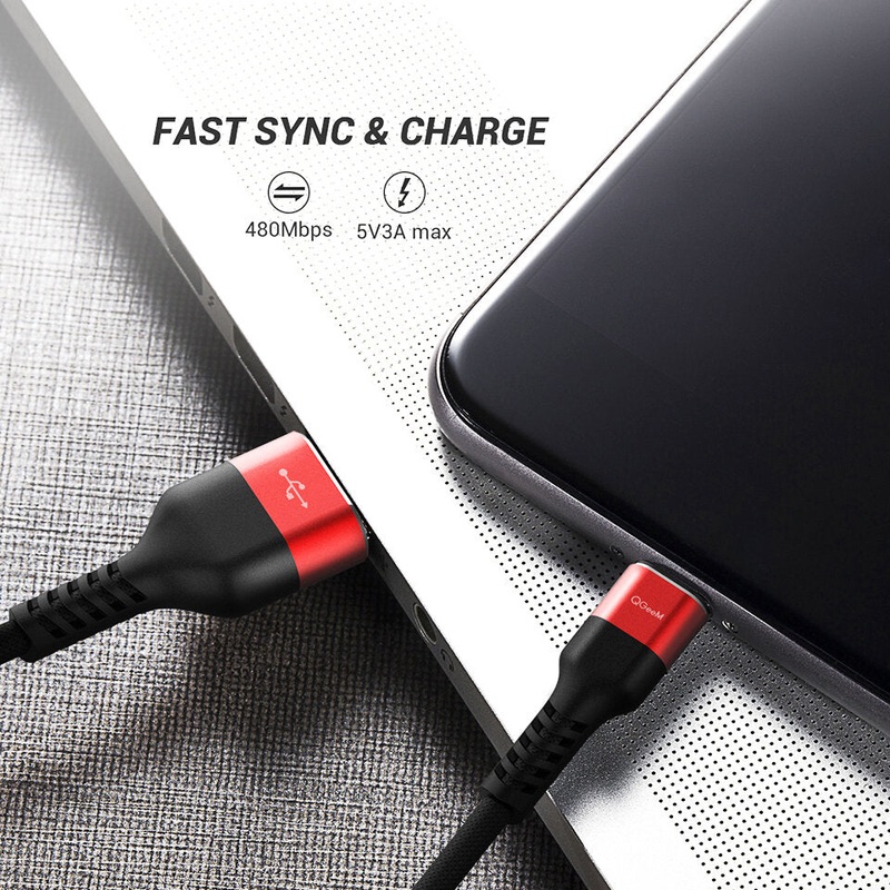 QGEEM USB Type C Data Cable USB-C Mobile Phone Fast Charging Wire Cord For Huawei P30 P40 Pro Mi10 Note 9S S20+ Note 20