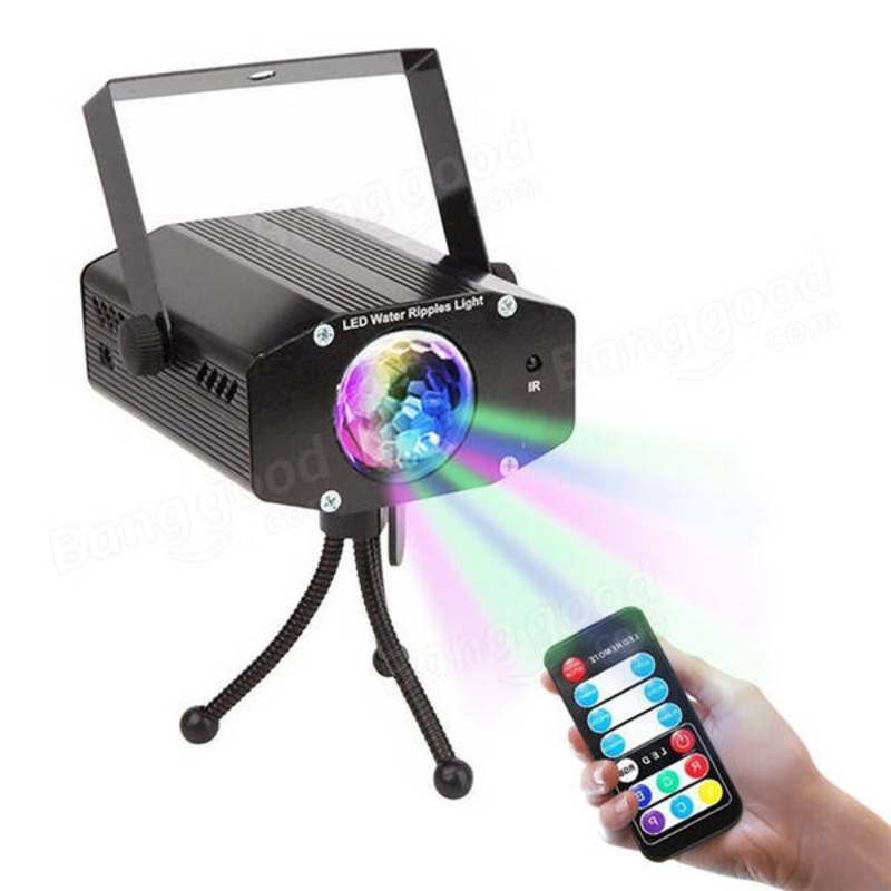 SOLMORE Remote Control RGB LED Stage Light Water Ripple Effect for Bar Halloween Christmas