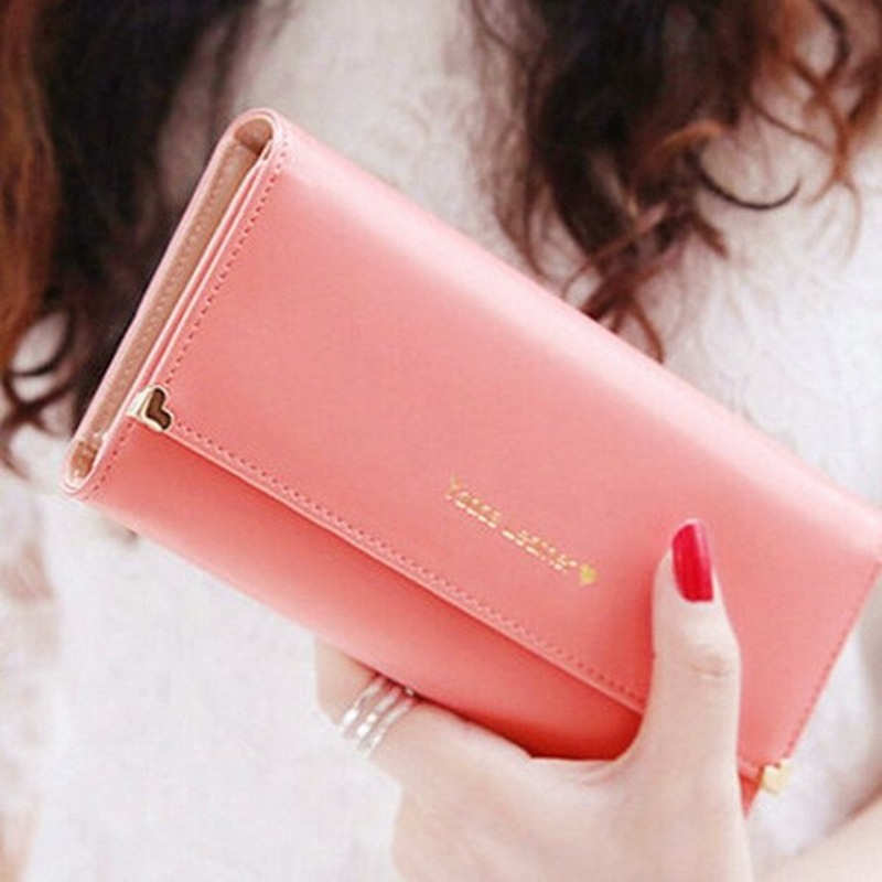 Women Clutch Matte Leather Wallet Lady Card Holder Purse Handbag