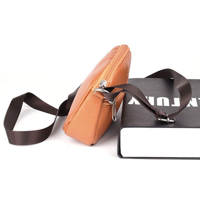 Women Genuine Leather Cowhide Casual Shoulder Bag  Phone Bag Crossbody Bag