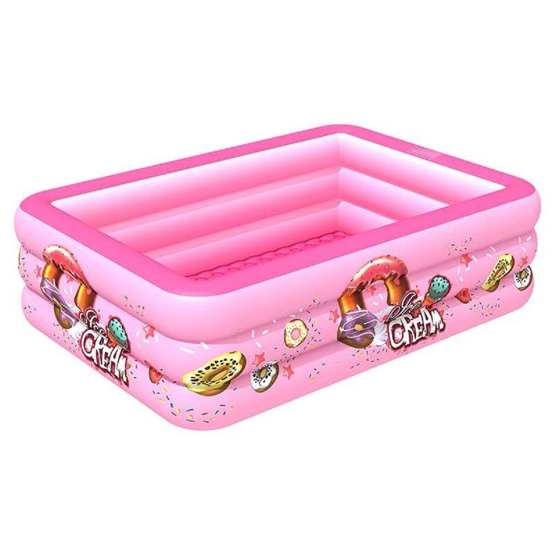 1.5M/1.8M/2.1M PVC Inflatable Swimming Pool Three Floors Square Kids Children’s Home Use Portable Paddling Pool