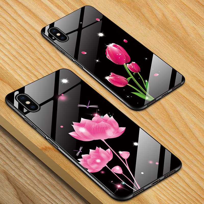 Bakeey Fashion Pattern Tempered Glass Protective Case For iPhone XS Max