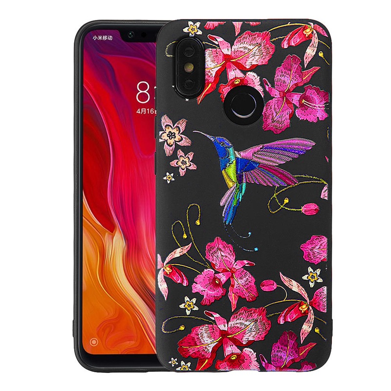 Bakeey Imitation Embroidery Three-Dimensional Relief Soft TPU Protective Case For Xiaomi Mi8 Mi 8