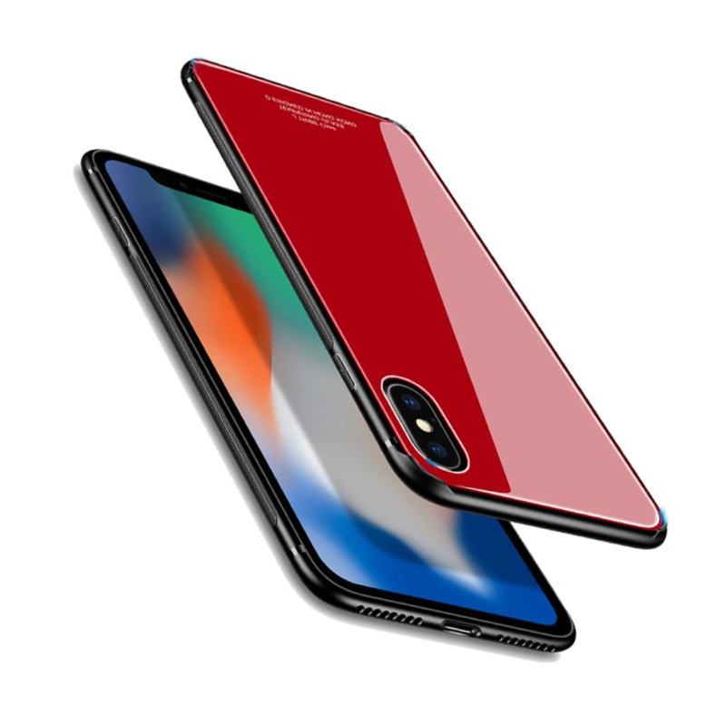 Bakeey Tempered Glass Protective Case for iPhone XS/XR/XS Max TPU Frame+Glass Back Cover
