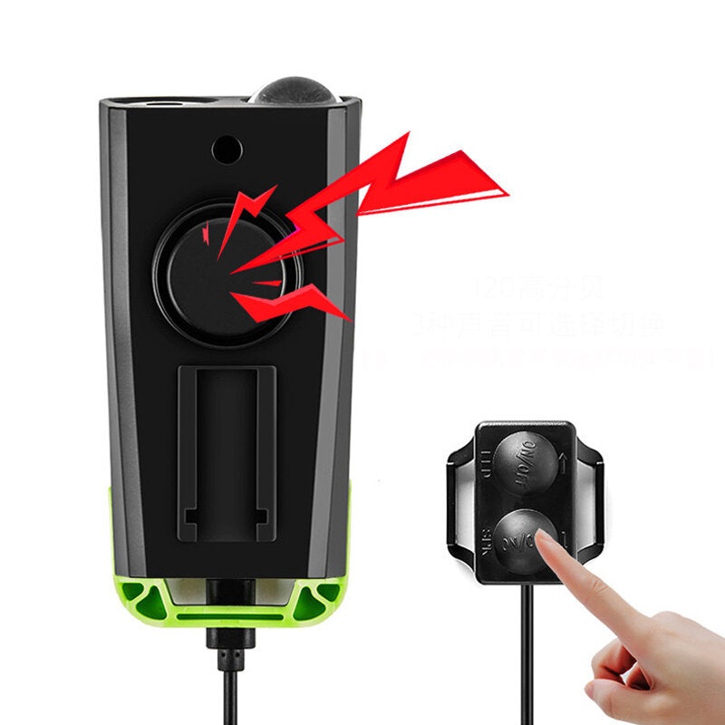 BIKIGHT 3-in-1 Bicycle Speedometer Wireless USB Rechargeable Double T6 LED Bike Light Bike Computer with Alarm Horn