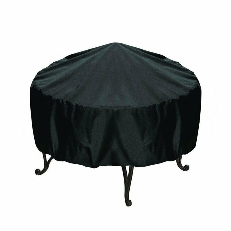 Outdoor Garden BBQ Grill Cover Rainproof Dustproof UV Resistant Round Grill Cover Round Table Protective Cover