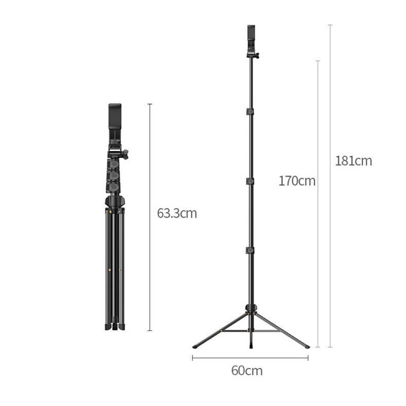 UGREEN LP377 170cm Telescopic Height Adjustment Aluminium Alloy Mobile Phone Holder Live Broadcast Bracket Tripod