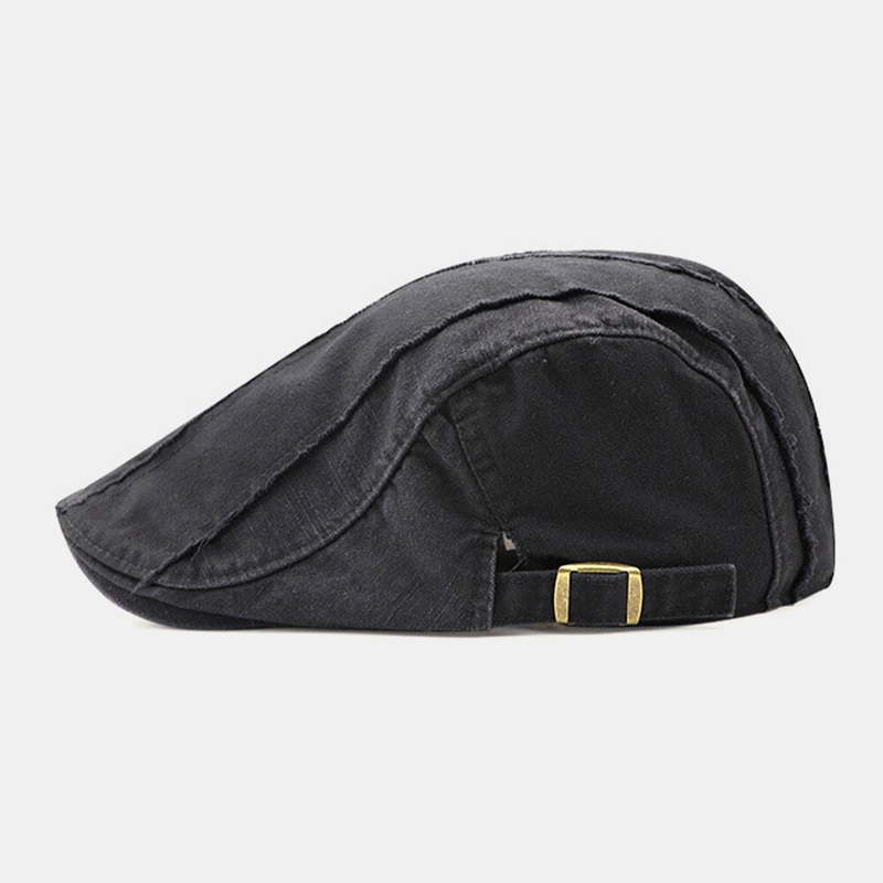 Men Made-old Cotton British Style Stitching Stripes Outdoor Casual Universal Forward Hat Beret Cap