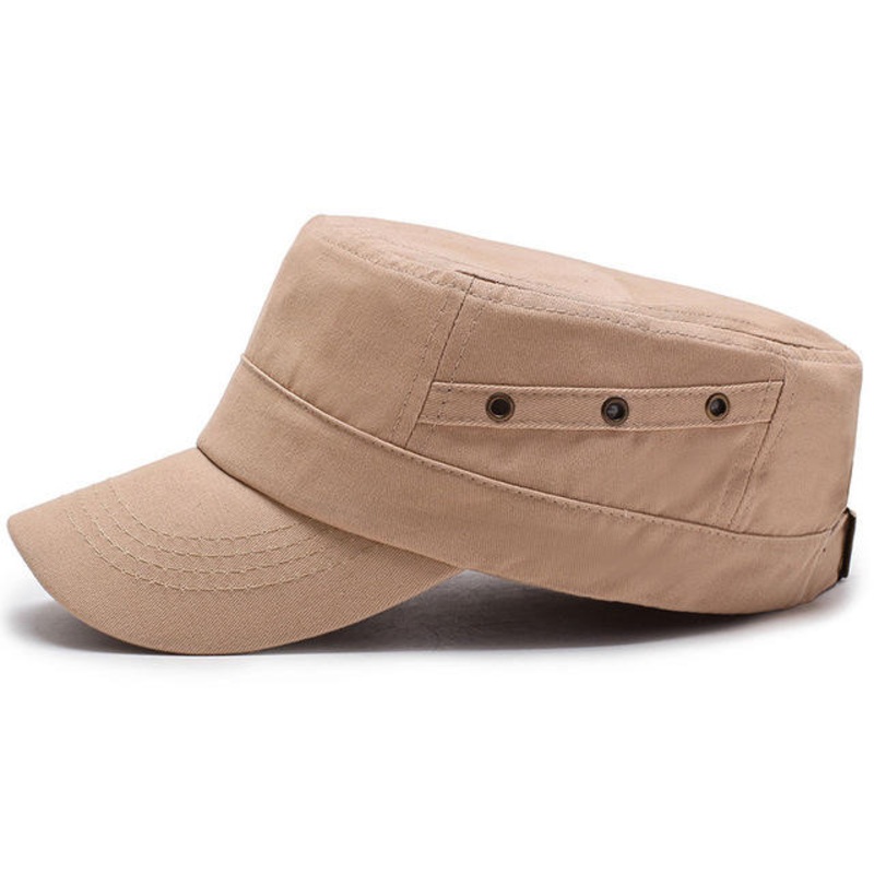 Men’s Solid Military Cap New Men’s Cotton Flat Cap