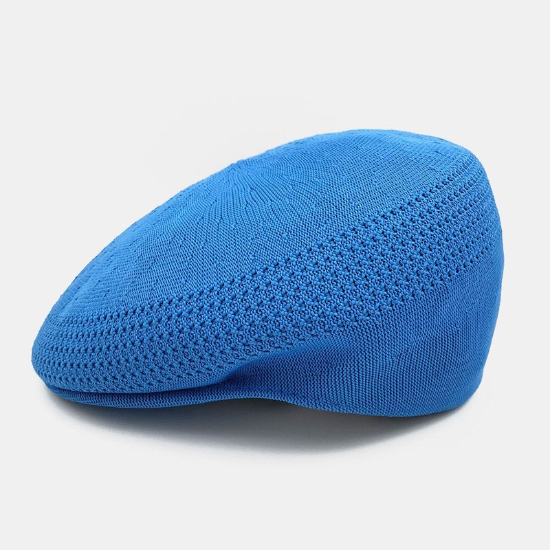 Unisex Reverse-wear Knitted Berets Mesh Solid Color Jacquard Breathable Casual Flat Caps