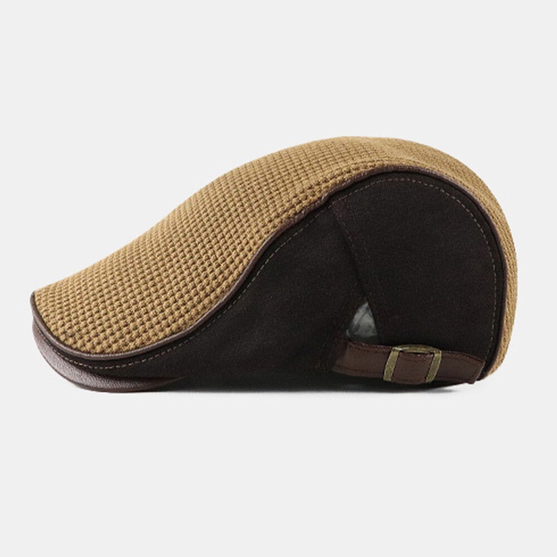 Unisex Stitching Knit Breathable Berets Outdoor Autumn Winter Warm Windprfoof Visor Newsboy Cap Flat Hat