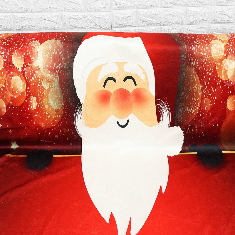 1/2/3 Seaters Sofa Mat Red Santa Claus Sofa Cover Pet Kid Seat Protector Chair Protective Mat Slipcover Home Office Furniture Decoration
