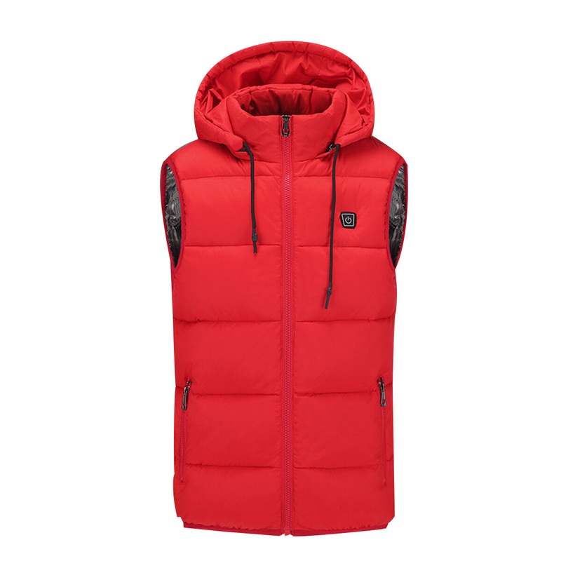 25-45C Electric Heated Vest Waistcoat Hooded Winter Warmer USB Charge Heating Jacket Clothing