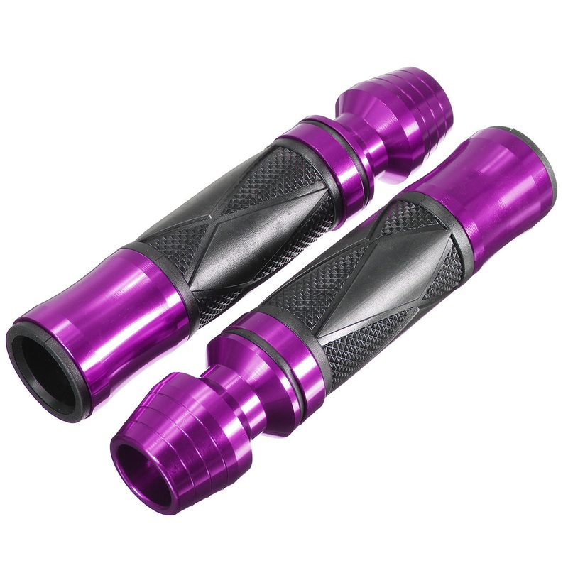 7/8 inch Pair Handlebar Hand Grips Motorcycle Sports Bike Rubber Aluminum Universal