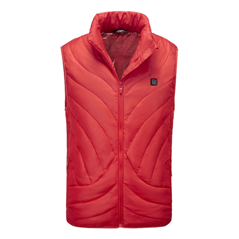 Red/Black 5V USB Heated Vest Men Winter Electrical Heated Sleeveless Jacket Outdoor Hiking