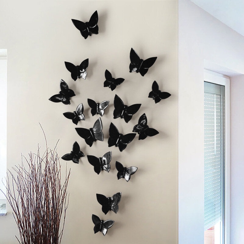 3D Resin Butterfly for Wall Poster Home Decoration TV Back Ground Wall Decoration Resin Artware Stickers