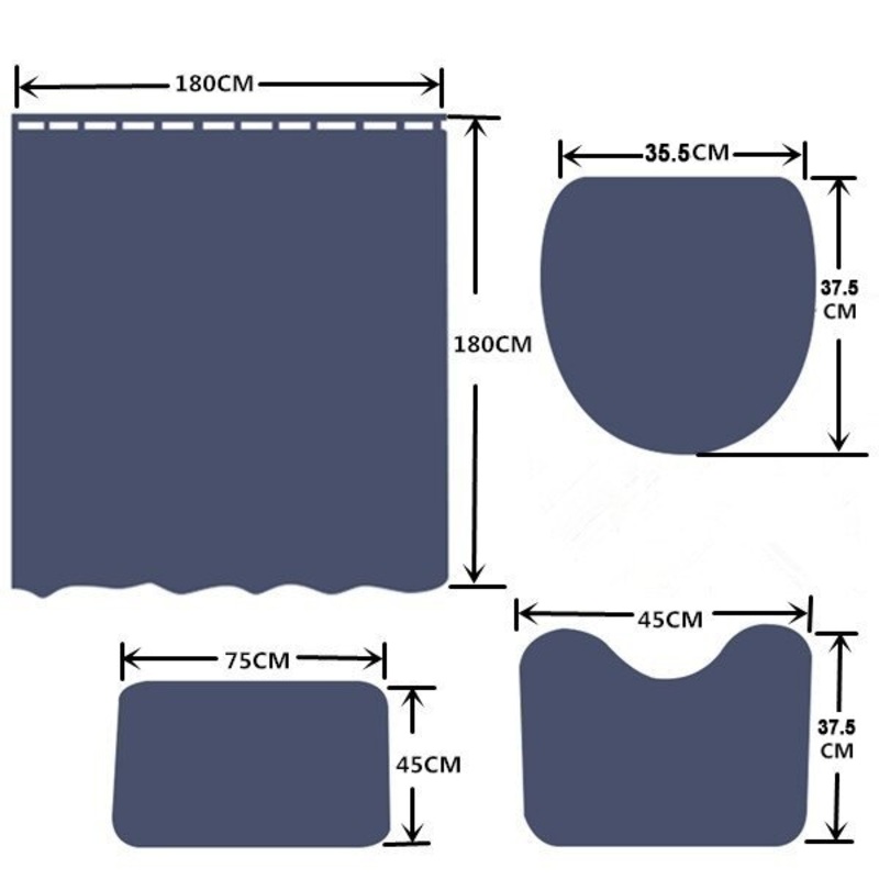 3pcs Anti-slip Bath Rug Elephant Mat  Bathroom Mat Set Bathroom