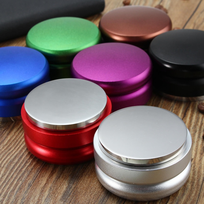 58mm Adjustable Coffee Tamper Stainless Steel Flat Base Palm Coffee Tamper 7 Colors