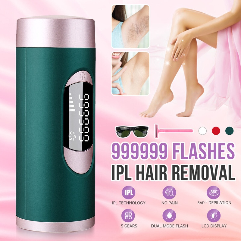 999999 FLASHES IPL Hair Removal Device 360 Whole Body Laser Hair Removal Impulse Epilator 5 Gear Adjustment 0.9s Light Emission Speed