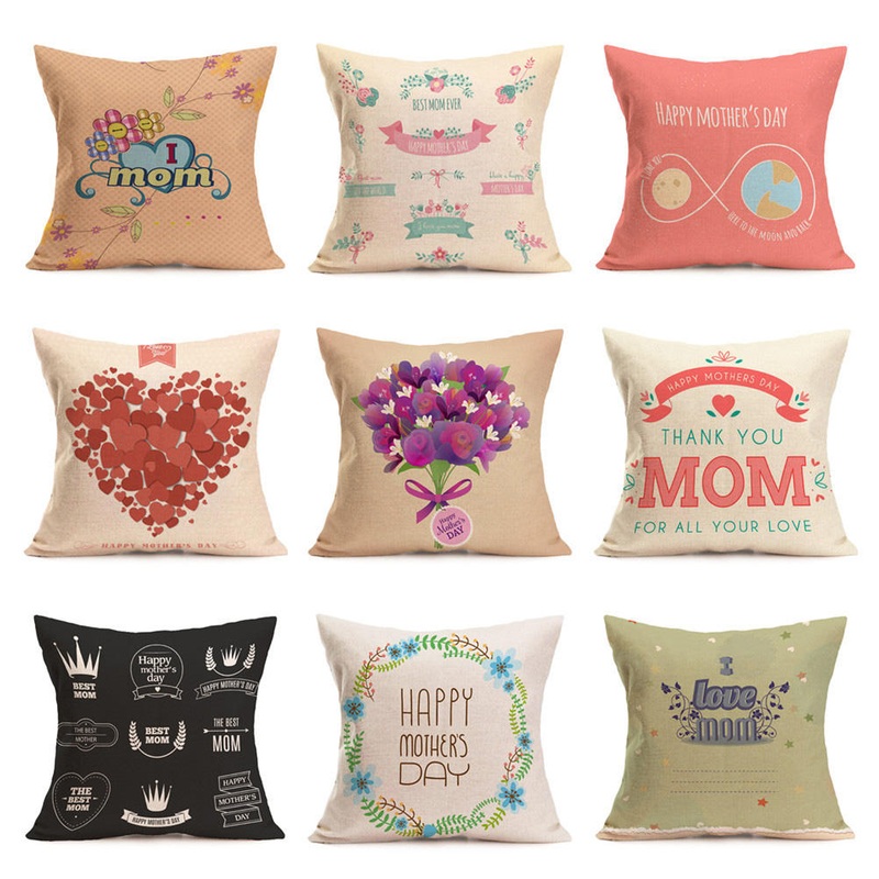 Honana WX-P3 43x43cm Mother’s Day Gift Flower Cotton Linen Pillow Case Cushion Cover Home Car Decor