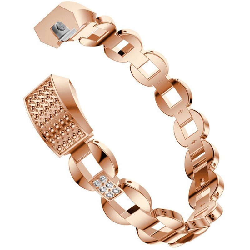 15mm Watch Band Women Stainless Steel Adjustable Elegant Strap Replacement for Fitbit Alta