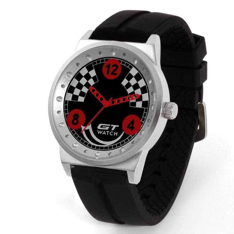 GT 001 Men Sport Fashion Silica Gel Strap Racing Car Style Quartz Wrist Watch