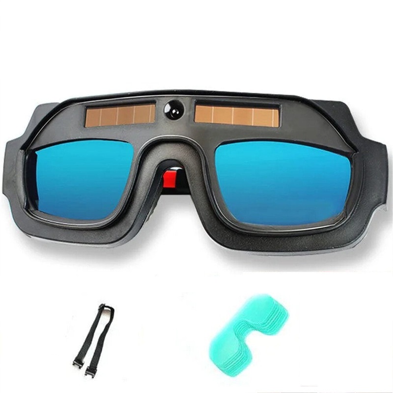 Solar Powered Welding Glasses True Color Display Flame Retardant Advanced UV Protection Polycarbonate Lenses for Enhanced Clarity and Safety