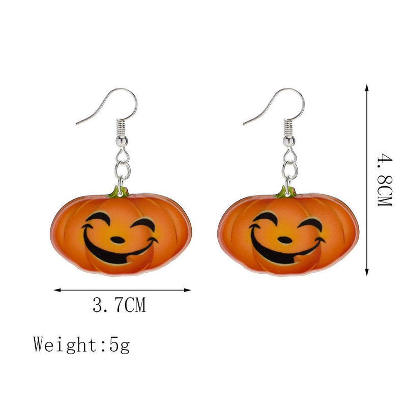 Trendy Pumpkin Smile Pendant Earrings Funny 3D Stereoscopic Halloween Resin Cartoon Earring