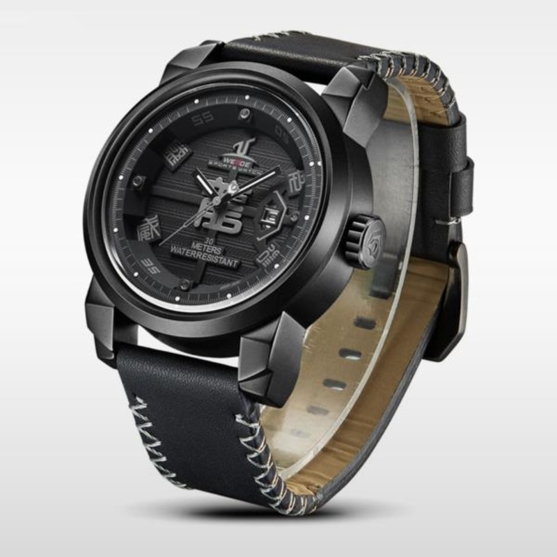 WEIDE UV1509B-1C Fashion Men Quartz Watch Creative Dragon Chinese Font Sport Watch