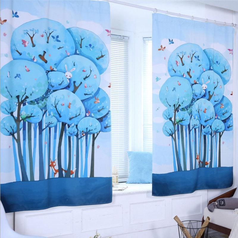 1PC Printing Shading Curtains Monolithic
