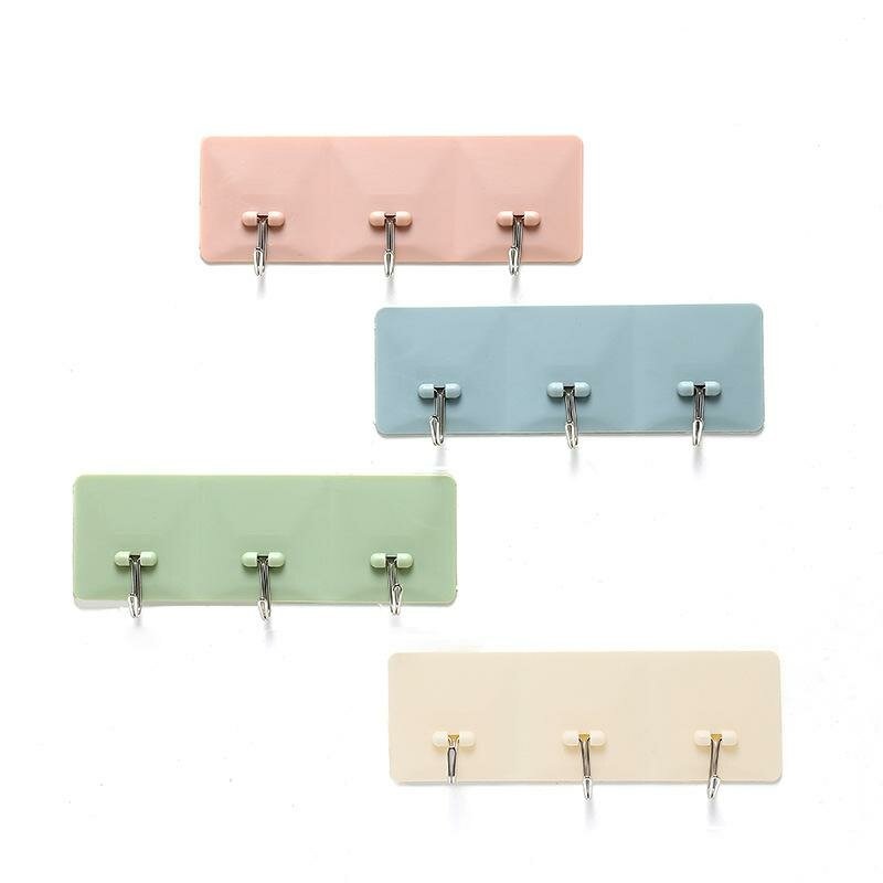 1Pc Strong Sticky Hooks No Trace Kitchen Bathroom Wall Hanging Hook