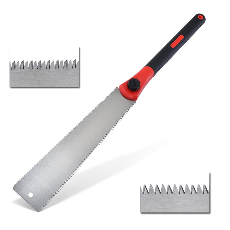 Double-Sided SK5 Steel Hand Saw TPR Handle Straight Timber Saw Rapid Cutting Replaceable Blade Durable and Comfortable Grip