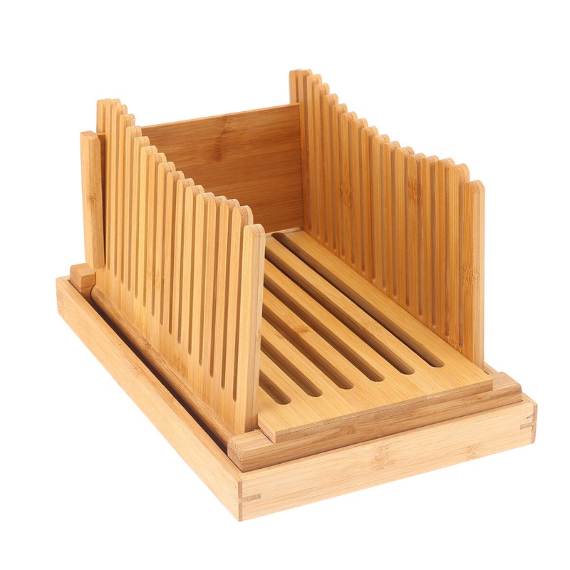 Foldable Bamboo Non-toxic Bread Slicer Easy to Clean Bread Slicer Cutter