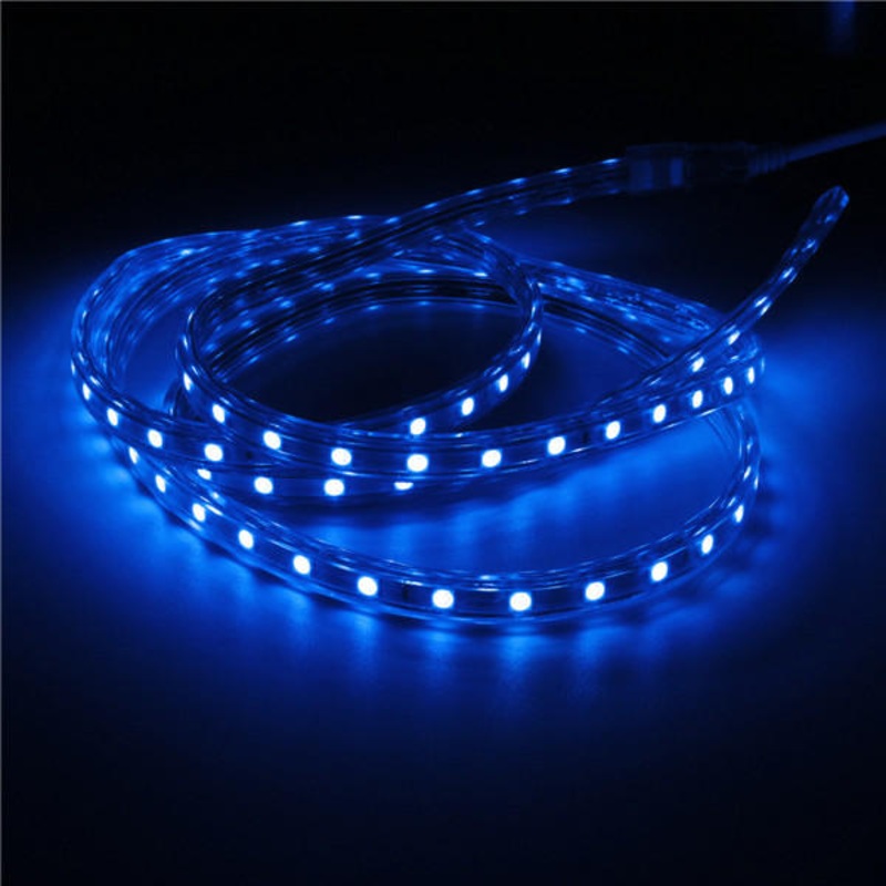 Waterproof IP67 2M 60SMD 5050 Red/Blue/Green/Warm White/White/RGB LED Light Strip 220V